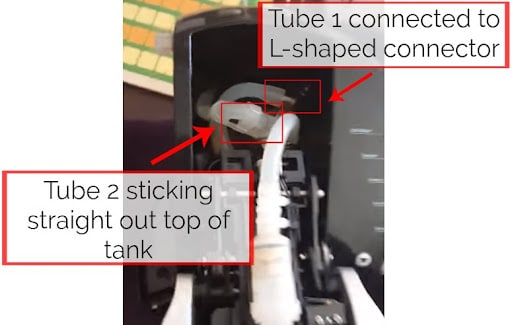  Remove silicone tubes from the internal water tank
