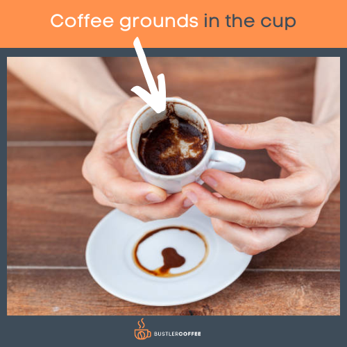 Coffee grounds in the cup
