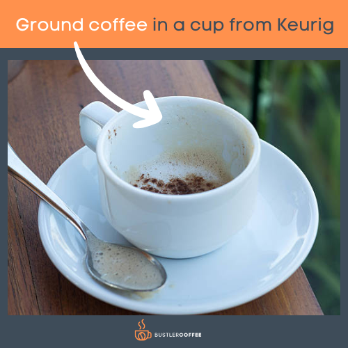 Ground coffee in a cup