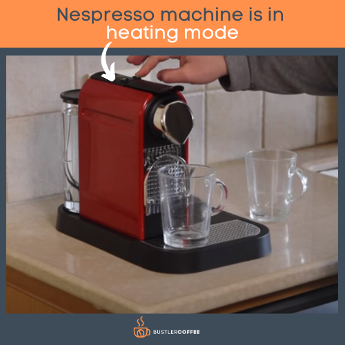 Nespresso machine is in heating mode

