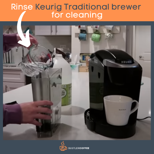 Rinse Keurig Traditional brewer for cleaning