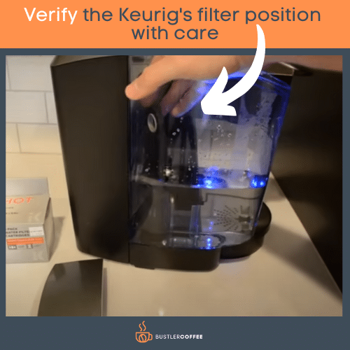 Verify the Keurig's positioning with care